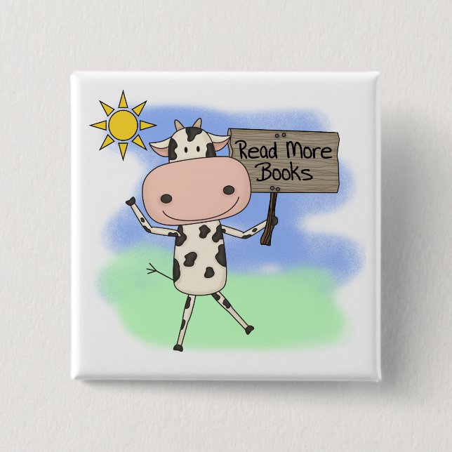Cow Read More Books Button (Vorderseite)