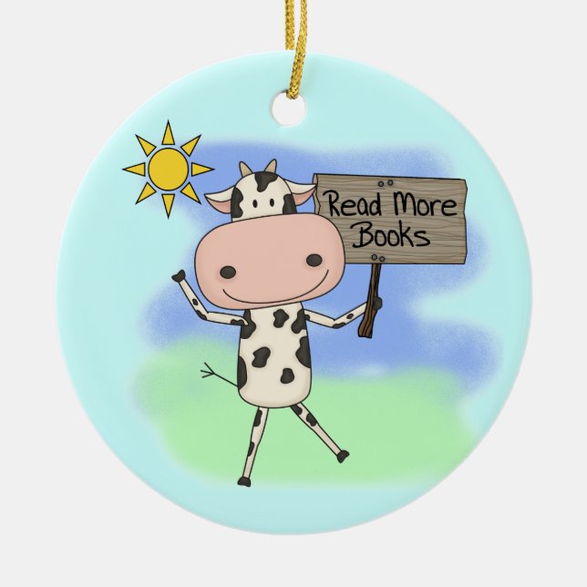 Cow Read More Books Keramikornament (Vorne)