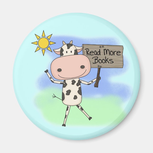 Cow Read More Books Magnet (Vorne)