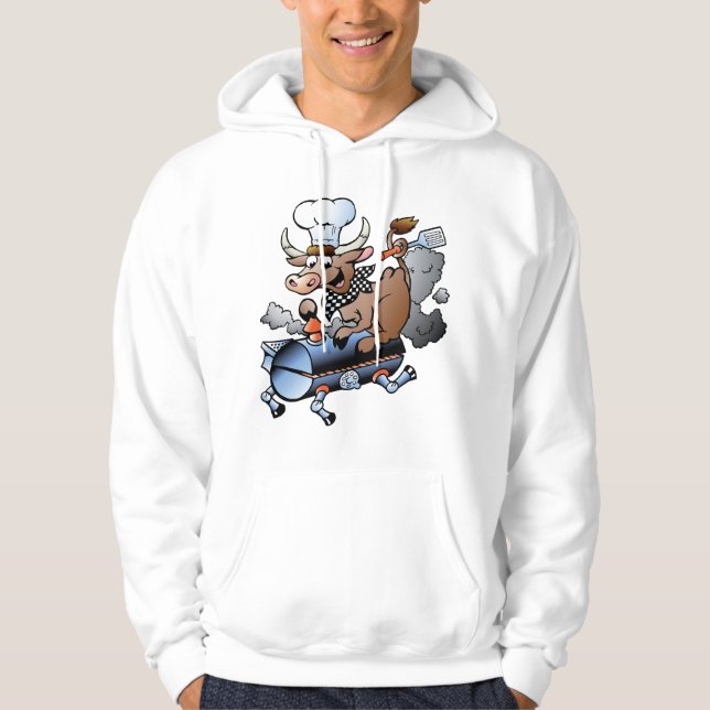 Cow Riding A GRILLEN Mens Hoodie (Vorderseite)