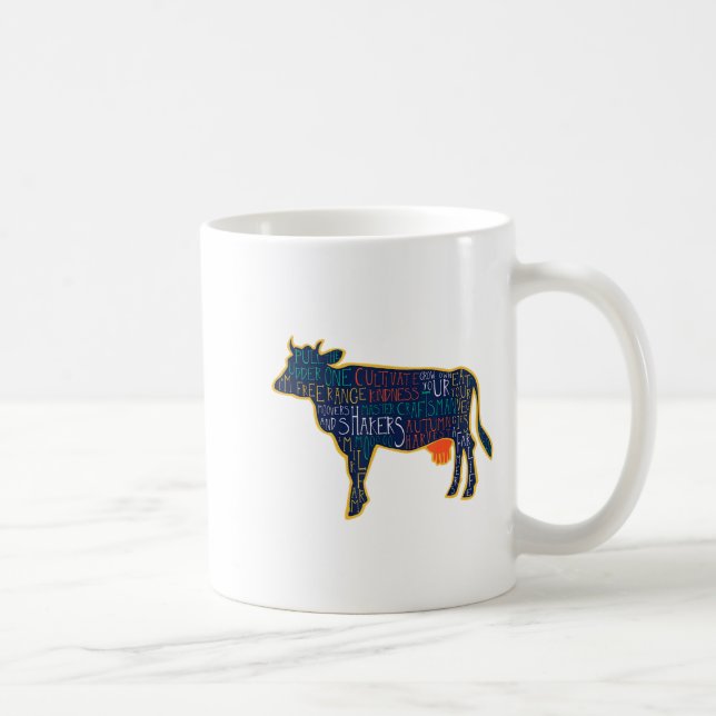 Cow Silhouette Tygraphy Phrases Heifer Fun Chris  Kaffeetasse (Rechts)