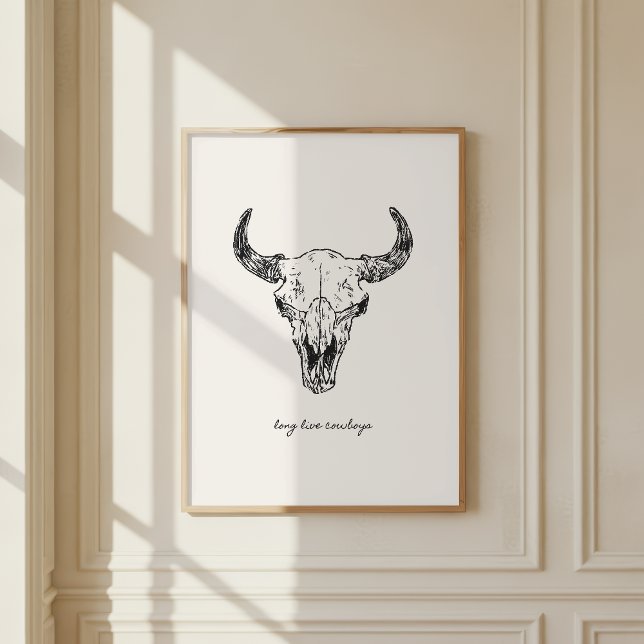 Cow Skull Long Live Cowboys Western Wild West Wall Poster (Von Creator hochgeladen)
