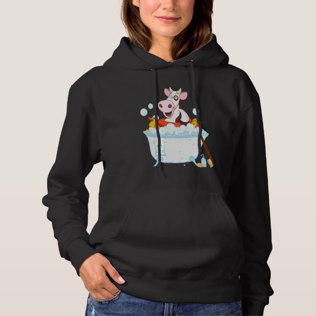 Cow Taking Bath Animal Cows Hoodie (Vorderseite)