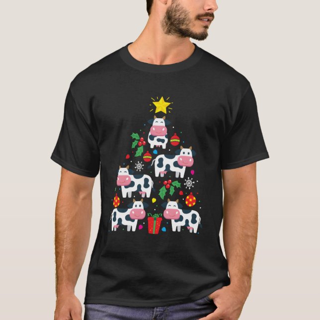 Cow Tree Ornat Decor T-Shirt (Vorderseite)