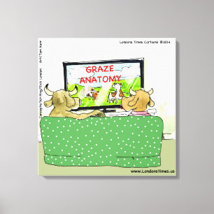 Cow TV Funny Cartoon Canvas Print Leinwanddruck