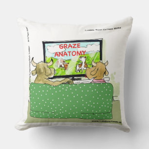 Cow TV Funny Cartoon Cotton Throw Kissen