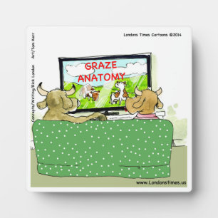 Cow TV Funny Cartoon Plaque Fotoplatte