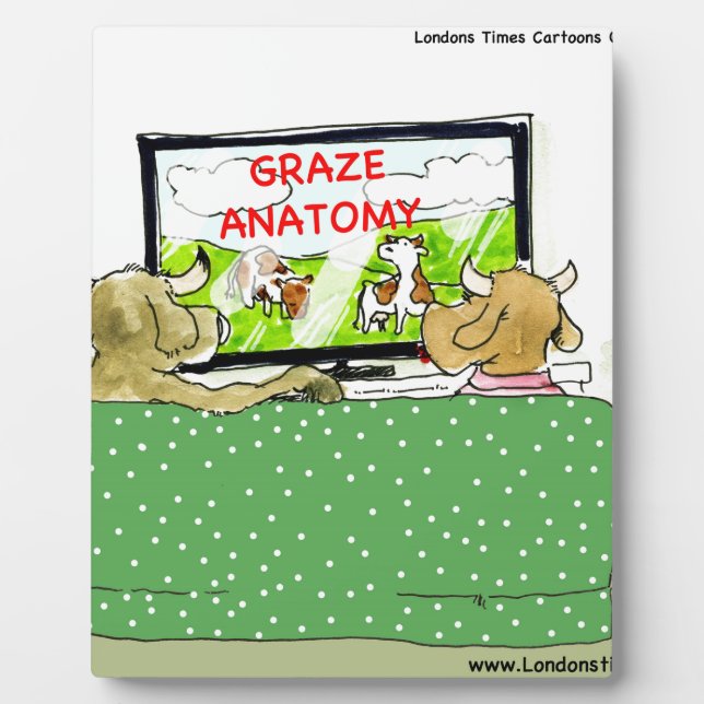 Cow TV Shows Funny Cartoon Fotoplatte (Vorderseite)
