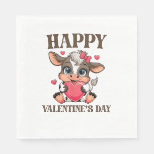 Cow Valentine's Day Heart Geschenke tee lustige Ku Serviette