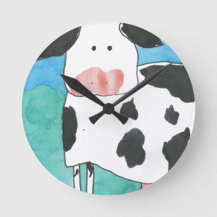 Cow Wall Clock Runde Wanduhr