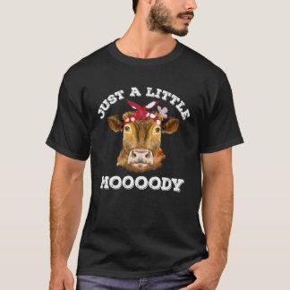 Cow With Headband Butterfly Farmer Hiking T-Shirt