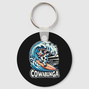 Cowabunga Beach Surfen Kuh Surfbrett Surfboard Schlüsselanhänger