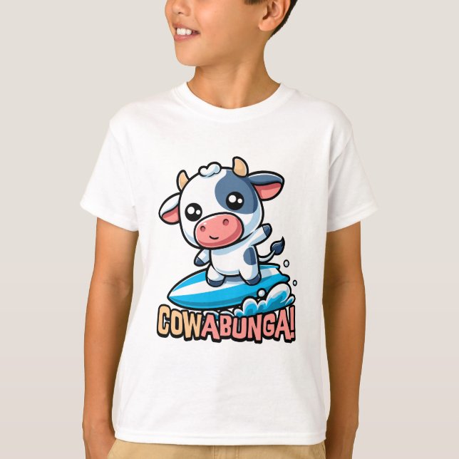 Cowabunga! Niedlicher Surfpuff T-Shirt (Vorderseite)