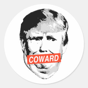 Coward Trump Runder Aufkleber
