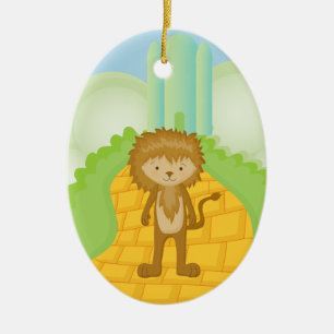 Cowardly Lion on Yellow Brick Road Ornament