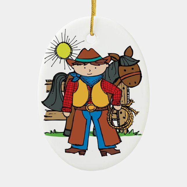 Cowboy3 Keramikornament (Vorne)
