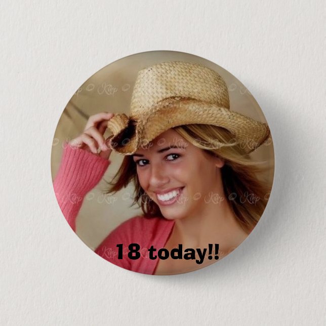 Cowboy, 18 heute!! button (Vorderseite)