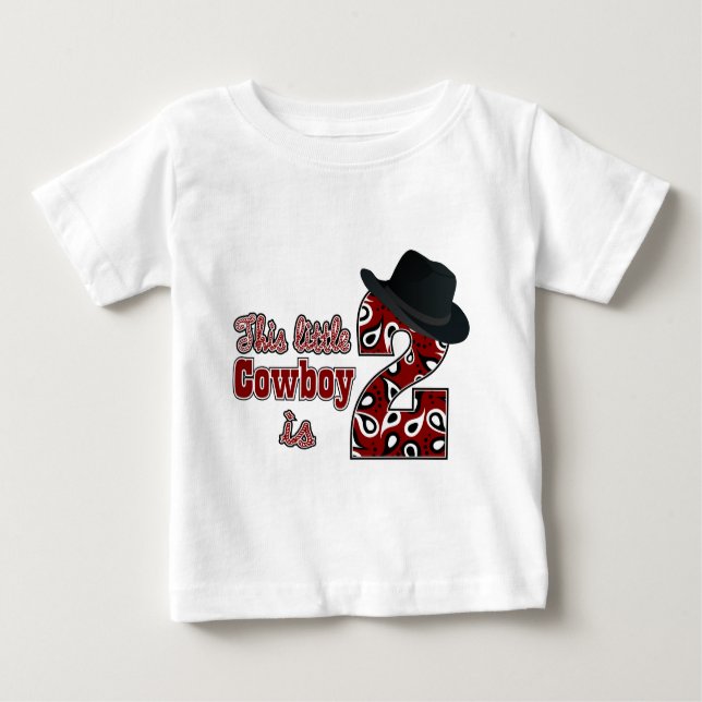 Cowboy 2. Geburtstag Baby T-shirt (Vorderseite)