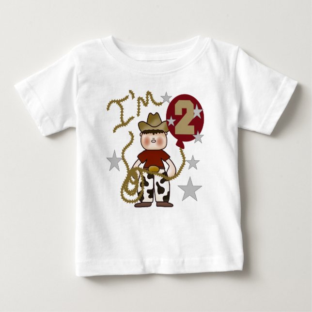 Cowboy 2. Geburtstag Baby T-shirt (Vorderseite)