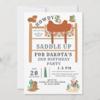 Cowboy 2. Geburtstag Junge Einladung