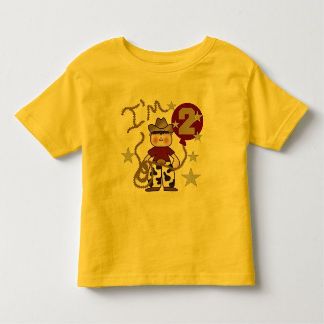 Cowboy 2. Geburtstag T - Shirt und Geschenke (Vorderseite)
