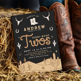 Cowboy 2nd Birthday Party Terri-Boot Twos Western Einladung
