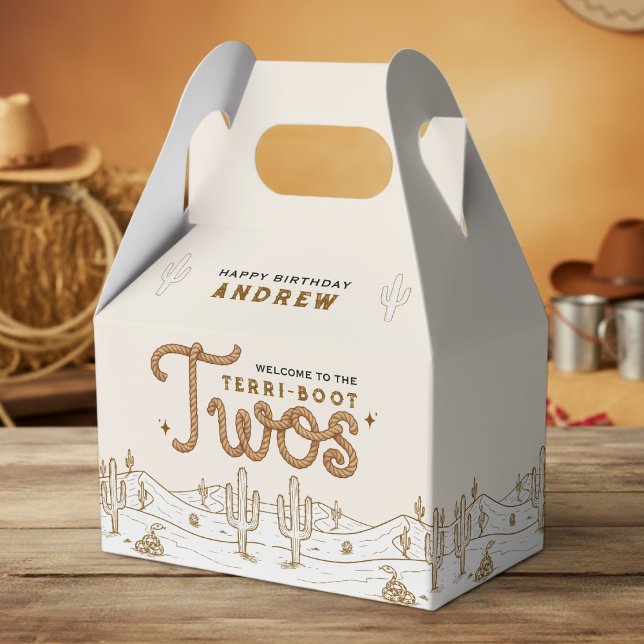 Cowboy 2nd Birthday Party Terri-Boot Twos Western Geschenkschachtel (Von Creator hochgeladen)