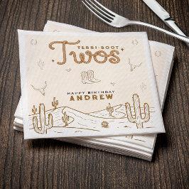 Cowboy 2nd Birthday Party Terri-Boot Twos Western Serviette