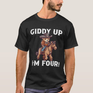 Cowboy 4. Geburtstag Teddy Bären Western Pferd 4 J T-Shirt