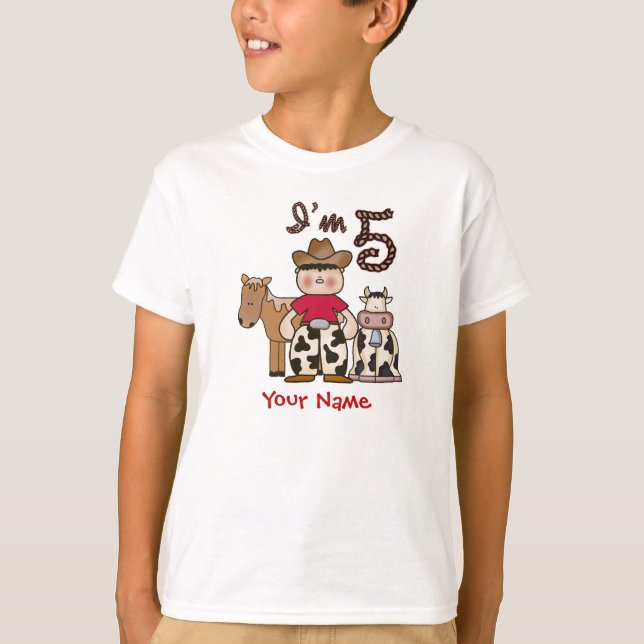 Cowboy-5. Geburtstag T-Shirt (Vorderseite)