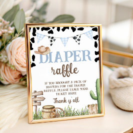 Cowboy 8x10 Diaper Raffle Table Sign Sockelschild
