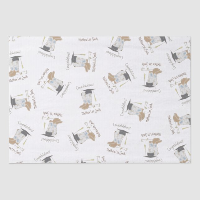 Cowboy Abschluss Country Western Party Seidenpapier (Vorderseite)