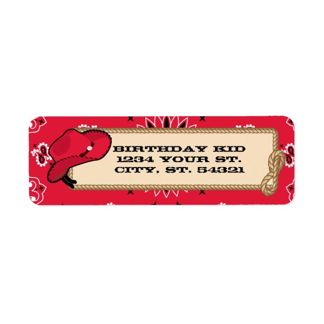 Cowboy Address Labels (Vorne)