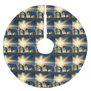 Cowboy am QuerWestern-Weihnachtsbaum-Rock Polyester Weihnachtsbaumdecke