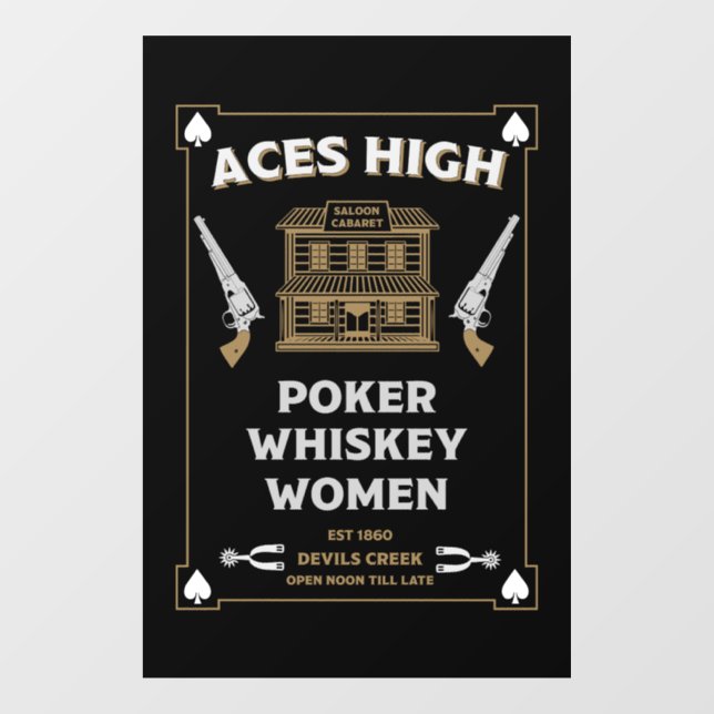 Cowboy American Frontier Saloon Fensteraufkleber (Blatt)