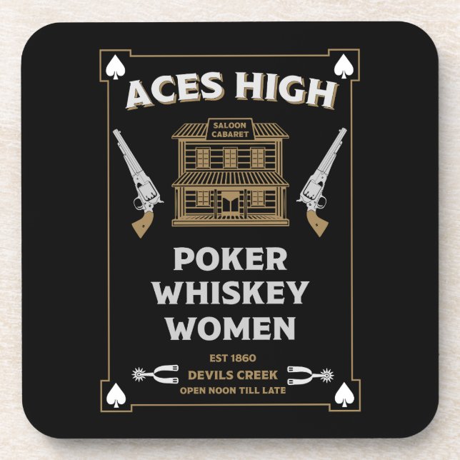 Cowboy American Frontier Saloon Getränkeuntersetzer (Vorderseite)