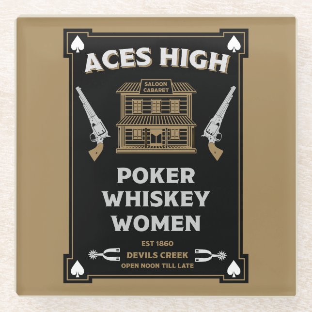 Cowboy American Frontier Saloon Glasuntersetzer (Vorderseite)