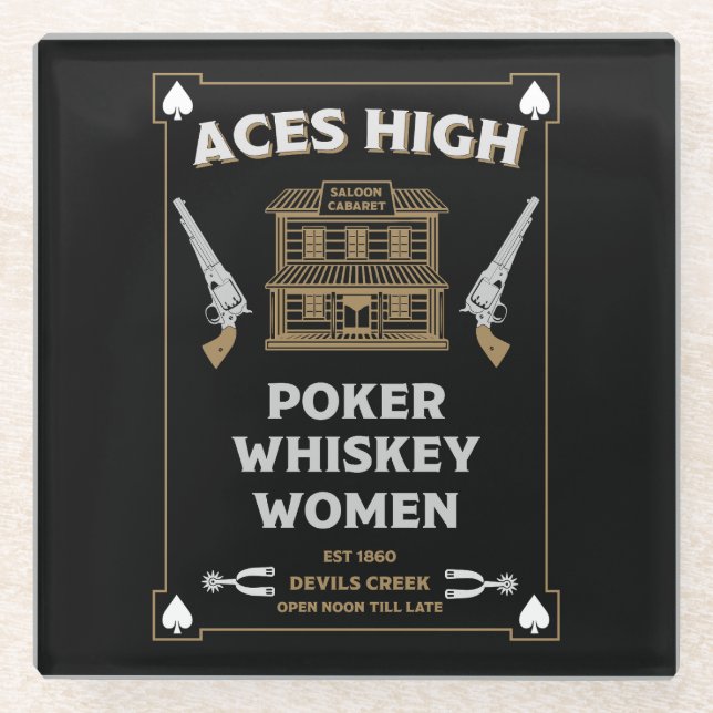 Cowboy American Frontier Saloon Glasuntersetzer (Vorderseite)