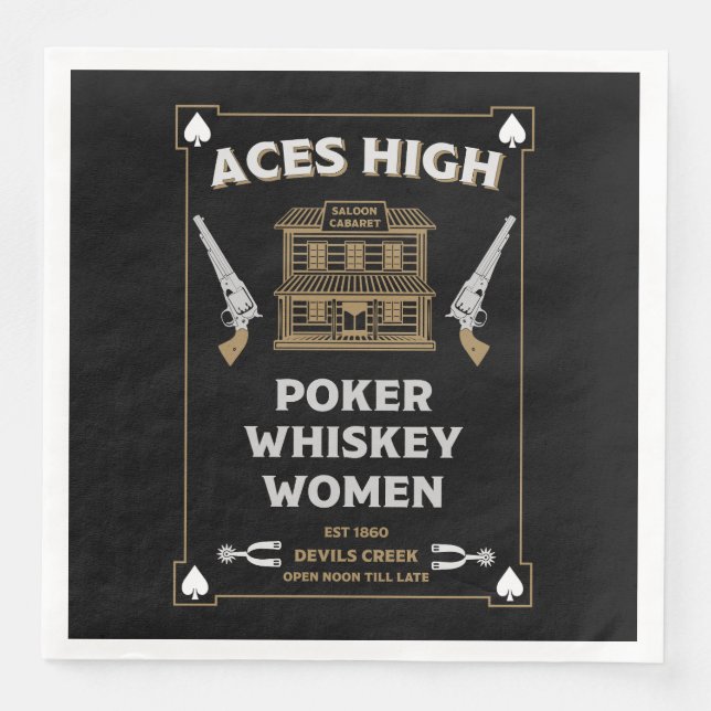 Cowboy American Frontier Saloon Serviette (Vorderseite)