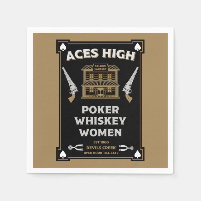 Cowboy American Frontier Saloon Serviette (Vorderseite)