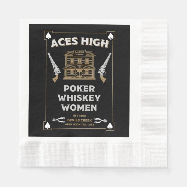 Cowboy American Frontier Saloon Serviette (Vorderseite)