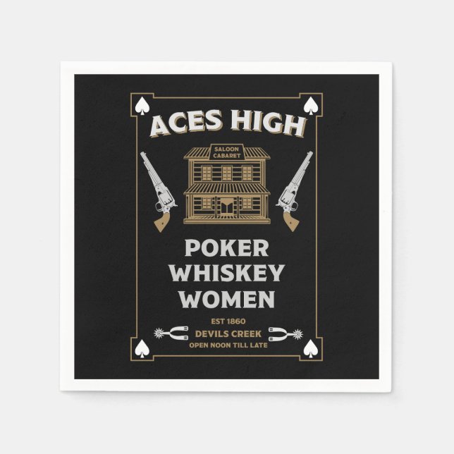 Cowboy American Frontier Saloon Serviette (Vorderseite)