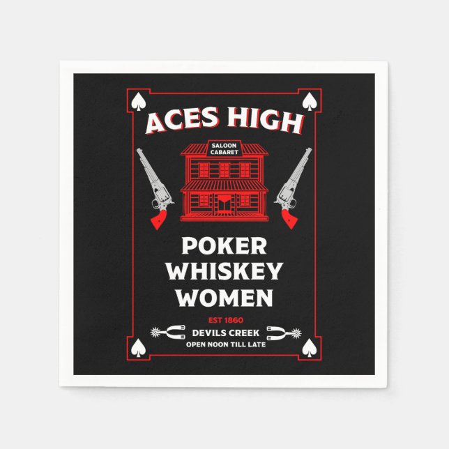 Cowboy American Frontier Saloon Serviette (Vorderseite)