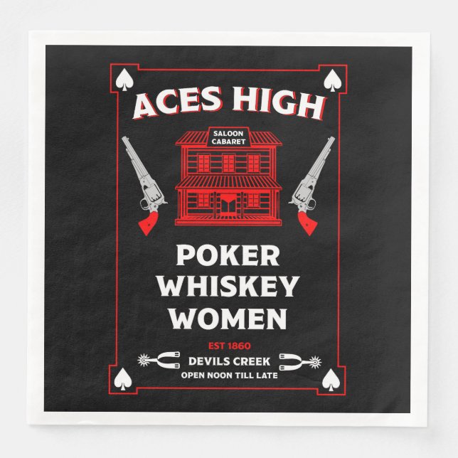 Cowboy American Frontier Saloon Serviette (Vorderseite)