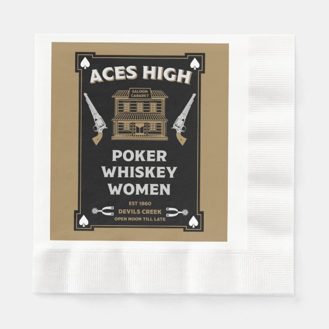 Cowboy American Frontier Saloon Serviette (Vorderseite)