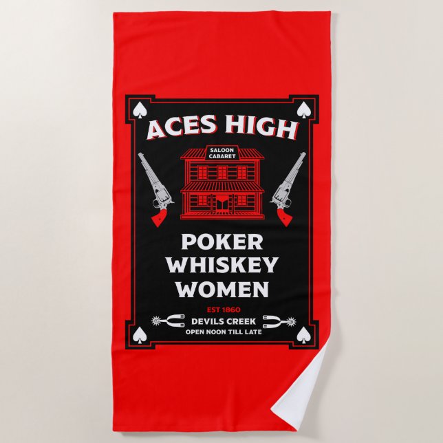 Cowboy American Frontier Saloon Strandtuch (Vorderseite)