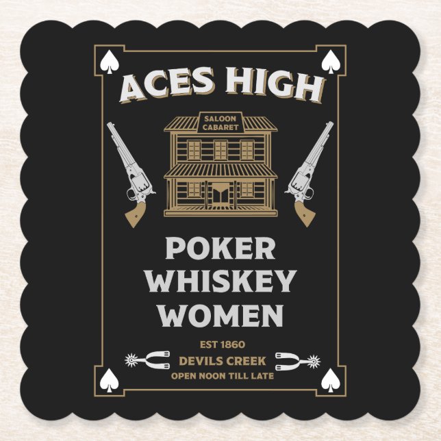 Cowboy American Frontier Saloon Untersetzer (Vorderseite)