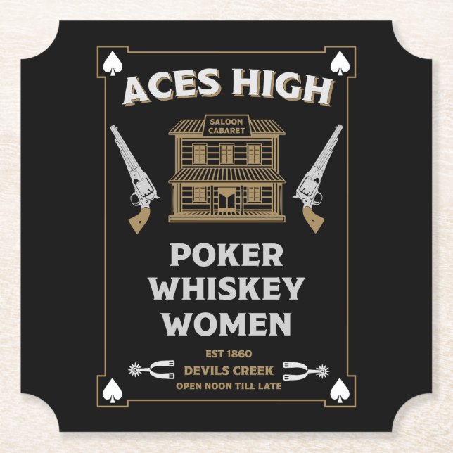 Cowboy American Frontier Saloon Untersetzer (Vorderseite)