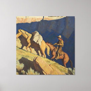 "Cowboy and Pack Horse" von Maynard Dixon Leinwanddruck