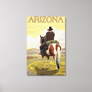 Cowboy (Ansicht von der Rückseite) Arizona Leinwanddruck